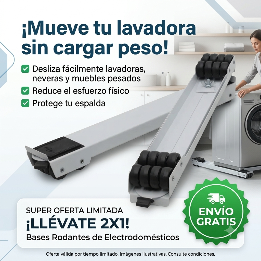 2X1 Base con ruedas para electrodoméstico